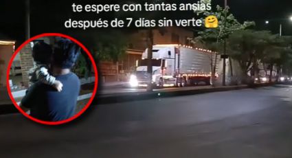 Bebé que espera a su papá trailero conmueve a todo TikTok; video se vuelve viral | VIDEO