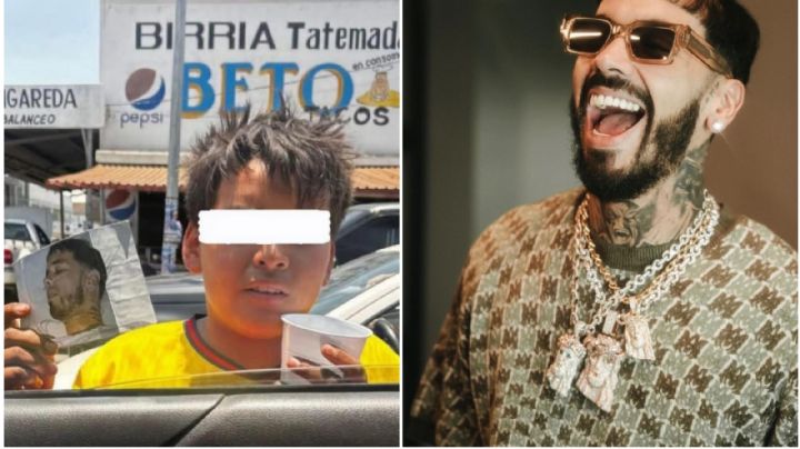 Niño pide dinero en la calle con una foto de Anuel AA; decía que era su tío enfermo