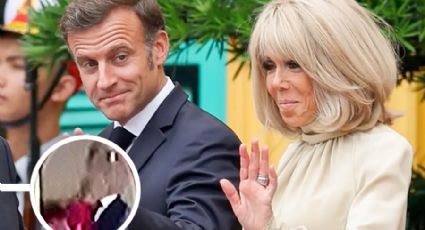 Captan a Macron cuando su esposa lo 'cacheteaba'; dice que estaban 'jugando' | VIDEO