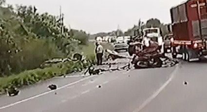 Aún no identifican a fallecidos del auto partido a la mitad en el carreterazo Monterrey-Victoria