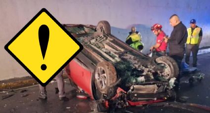 Conductor 'vuela' con su auto de puente de más de 10 metros de altura; este es su estado de salud