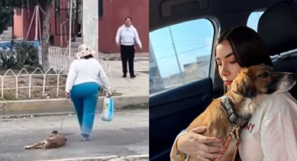 Mujer arrastra a perrita por las calles y provoca indignación; activista la rescata | VIDEO