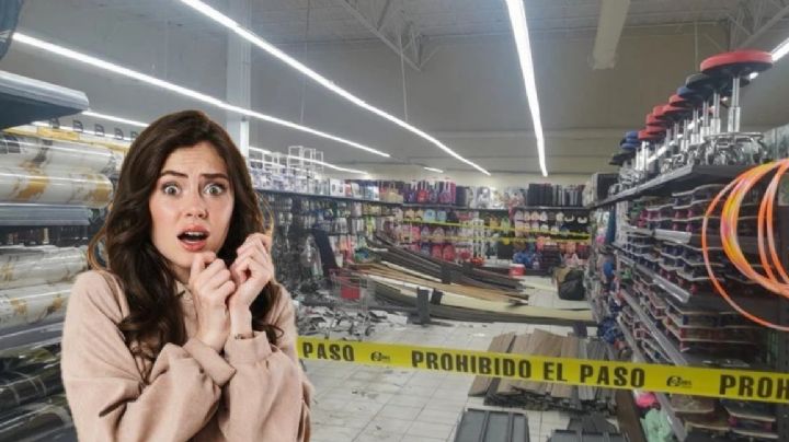 Estantes colapsan en tienda de artículos chinos; caen sobre familia