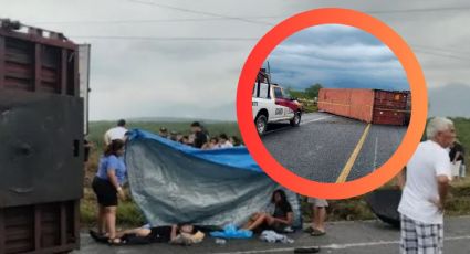 Trágico carreterazo en la Victoria-Monterrey; hay seis muertos, entre ellos varios menores