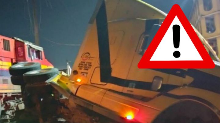 Tren embiste brutalmente a trailero; así quedó la pesada unidad