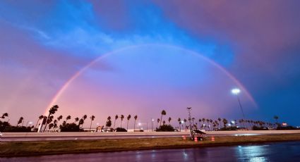 Llegan lluvias, granizo y arcoíris a los dos Laredos