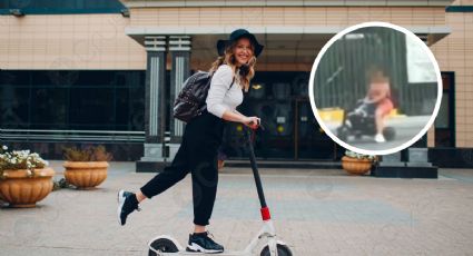 Mujer es captada transportando bebé en scooter; la critican en redes sociales | VIDEO