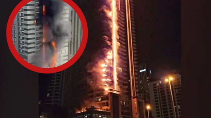 Voraz incendio consume rascacielos; evacúan a más de 3 mil personas | VIDEO