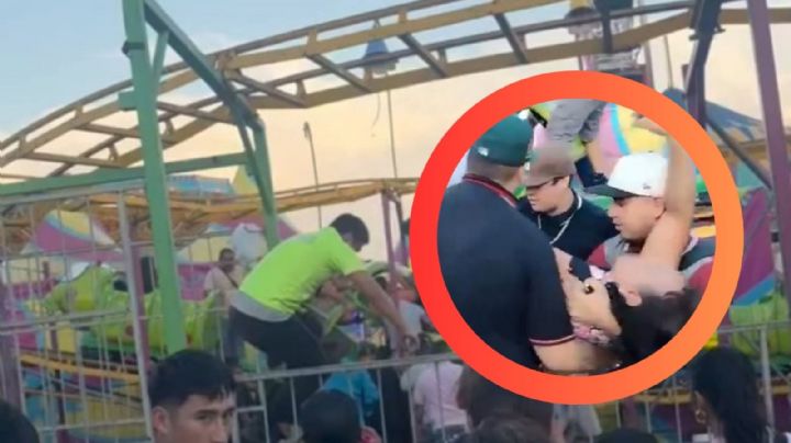 Nuevo León: se descarrila el 'gusanito'; mujer cae de juego mecánico a una altura de casi dos metros
