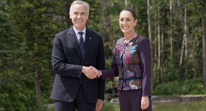 Claudia Sheinbaum es recibida por Mark Carney en la cumbre G7