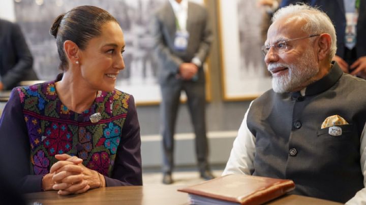 Claudia Sheinbaum se reúne con el primer ministro de la India, Narendra Modi, en la Cumbre del G7