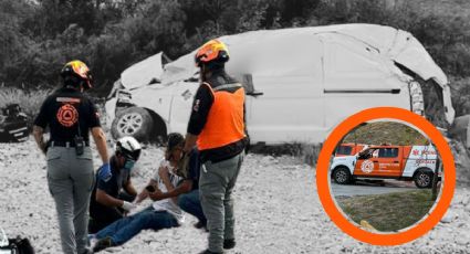 Fatal volcadura en la carretera Monterrey-Saltillo; el conductor murió