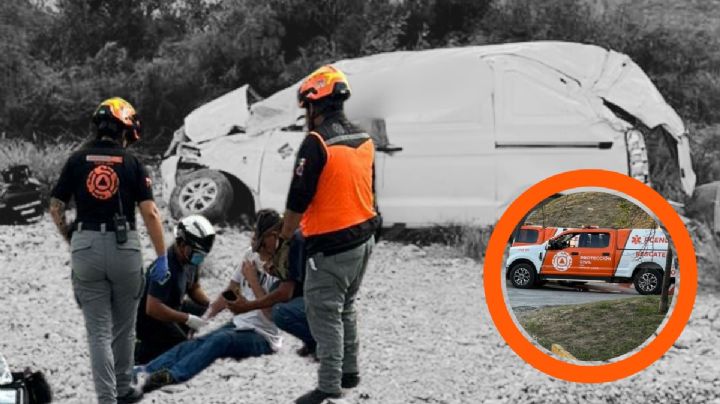 Fatal volcadura en la carretera Monterrey-Saltillo; el conductor murió