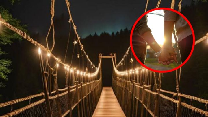 ¿Buscas una cita romántica perfecta?; conoce el lugar con puentes colgantes iluminados en el bosque