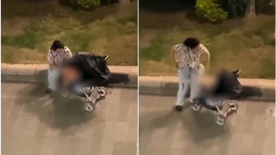 Mujer golpea a su bebé en plaza pública; Fiscalía ya la busca