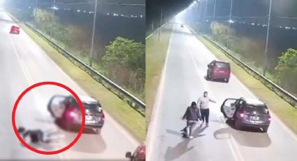 Joven se lanza de taxi en movimiento; chofer la llevaba por ruta desconocida | VIDEO