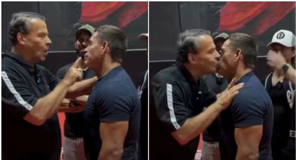 Alfredo Adame le planta ‘tremendo’ beso a Konan Big en programa de Poncho De Nigris | VIDEO