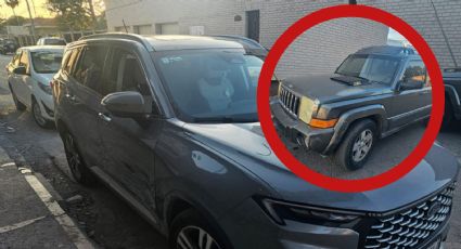Conductor imprudente invade carril y le pega a camioneta de agencia en Nuevo Laredo