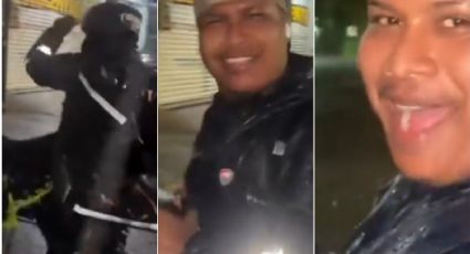 Repartidor se hace viral por entregar pedido bajo la lluvia: ‘¿por qué no te haces unos huevos?’