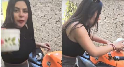 ¡Dulce venganza! Su novio la engañó y le echó azúcar al motor de su moto | VIDEO