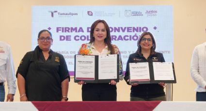 Carmen Lilia Canturosas lidera agenda ambiental en Tamaulipas; firma acuerdo con Seduma