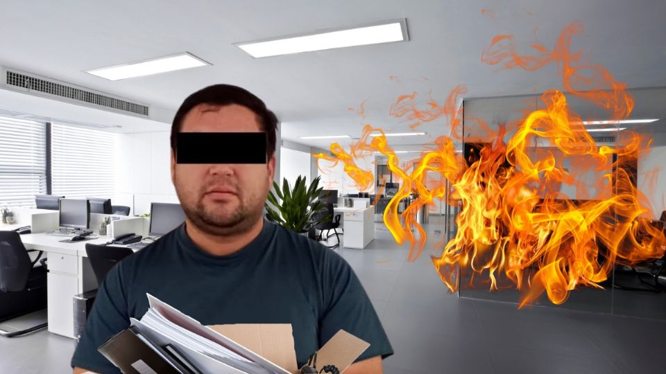 El hombre incendió su centro laboral tras ser notificado sobre su despido