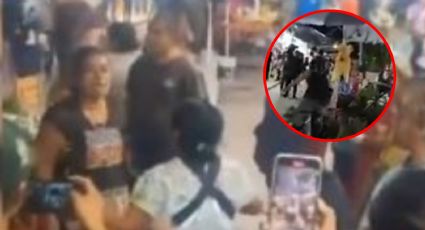 Batalla campal en tianguis; usan hasta escobas para defenderse | VIDEO