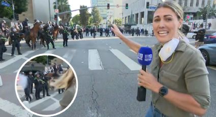 MOMENTO EXACTO en que policía dispara contra reportera durante protesta en Los Ángeles