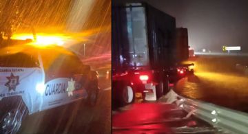Tormenta 'Barry' causa estragos en carreteras de Tamaulipas; transportistas quedan varados | VIDEO