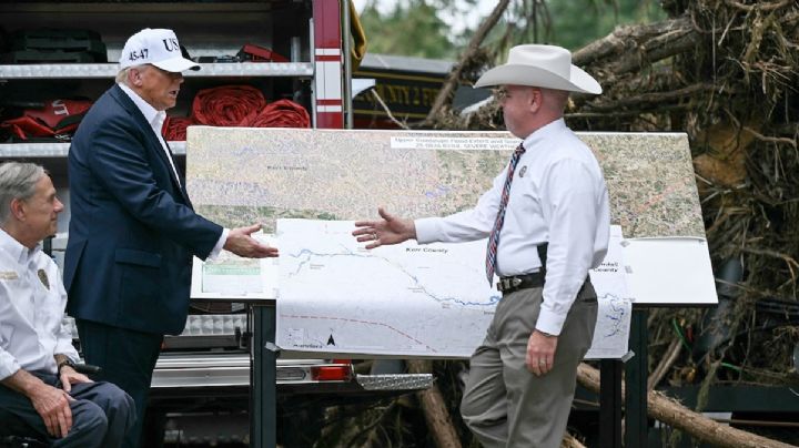 Donald Trump llega a la zona de la tragedia de las inundaciones en Texas