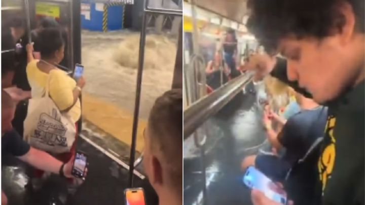 Lluvias inundan el metro de Nueva York; personas quedan atrapadas | VIDEO