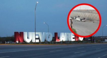 Auto cae al vacío desde puente en Nuevo Laredo; buscan a familiares del conductor