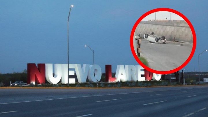Auto cae al vacío desde puente en Nuevo Laredo; buscan a familiares del conductor