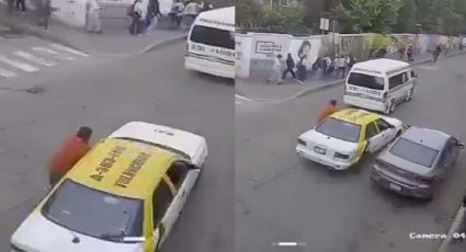 Taxista evade revisión de rutina y arrastra a inspector; iba 'colgado' del auto | VIDEO