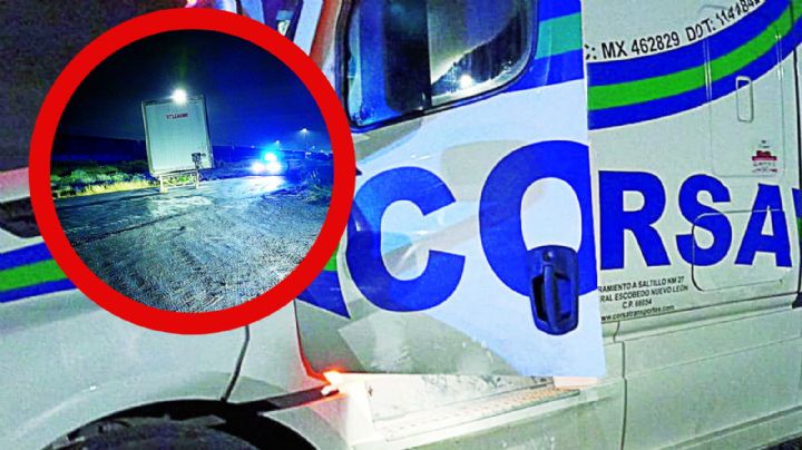 Trailero esquiva camioneta y casi vuelca en Nuevo Laredo; su caja se desprendió y así quedó