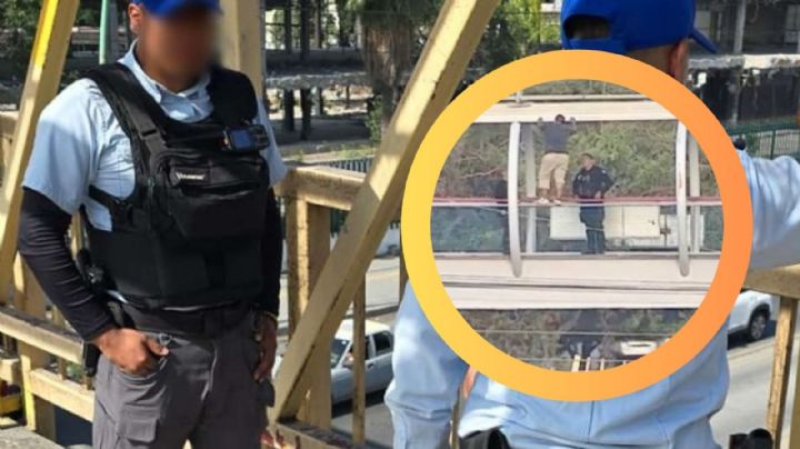 Nuevo León: policías evitan que hombre se quite la vida lanzándose de puente peatonal