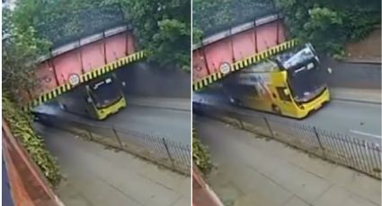 Autobús de dos pisos choca contra puente; hay más de 15 heridos | VIDEO