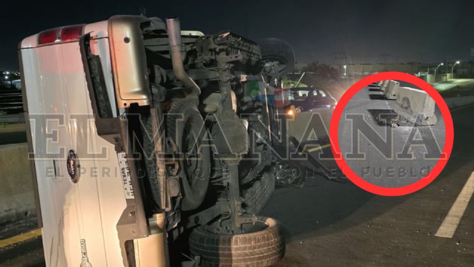 La camioneta quedó abandonada por su conductor.