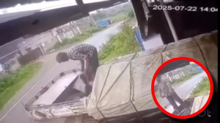 MOMENTO EXACTO en que un trailero muere electrocutado tras tocar cable de alta tensión | VIDEO