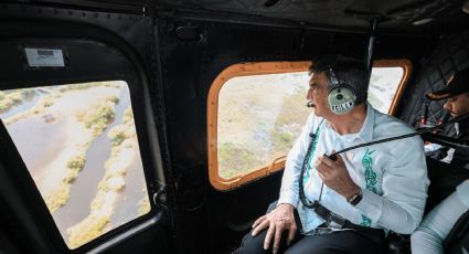 Américo Villarreal y coordinadora nacional de PC sobrevuelan zonas vulnerables de Tamaulipas