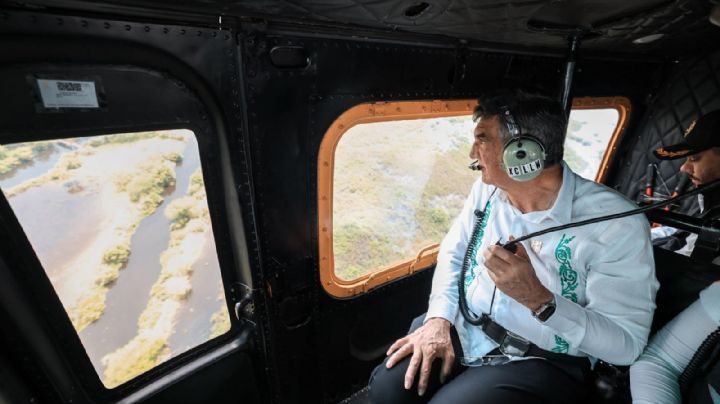 Américo Villarreal y coordinadora nacional de PC sobrevuelan zonas vulnerables de Tamaulipas