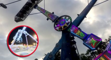MOMENTO EXACTO en el que se desploma juego mecánico en popular feria; hay 23 heridos