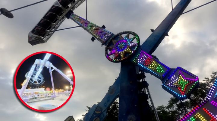 MOMENTO EXACTO en el que se desploma juego mecánico en popular feria; hay 23 heridos