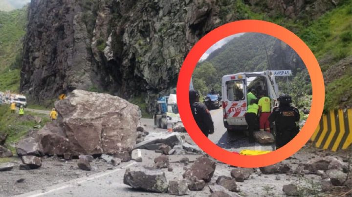 Deslave de rocas aplasta a ambulancia; familiar del paciente sufrió amputación