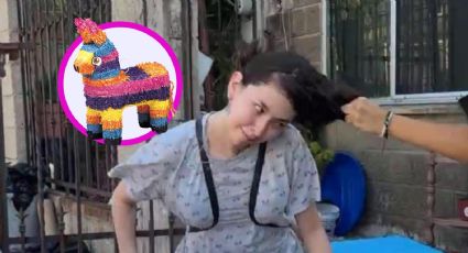 Crean piñata del video viral de desalojo de invasoras en Tamaulipas; recrearon el jalón de ‘greñas’