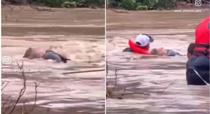Inundaciones en Texas: MOMENTO EXACTO en que rescatan a mujer del río Guadalupe
