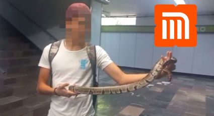 Joven viajaba en el Metro con una enorme serpiente; así fue detenido | VIDEO