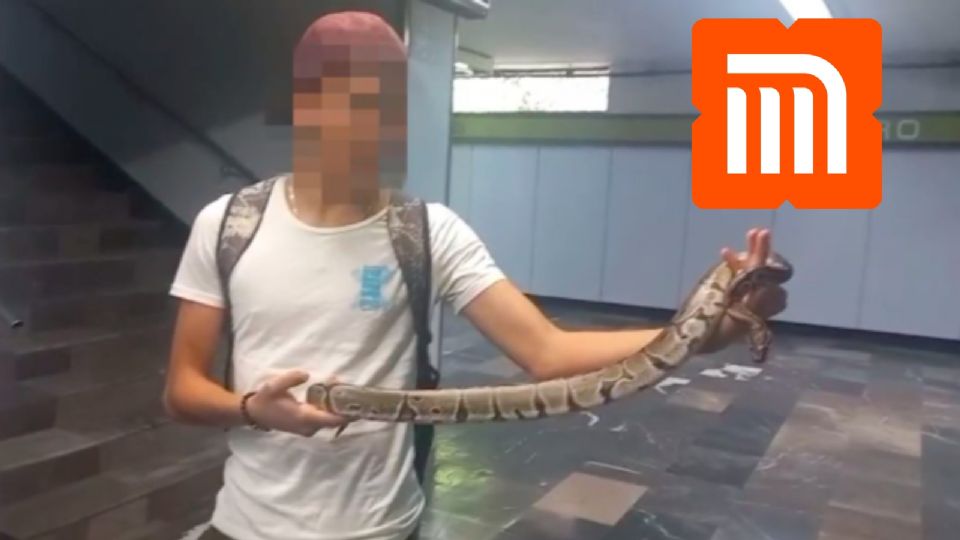 Detienen a joven con serpiente en Metro de la CDMX