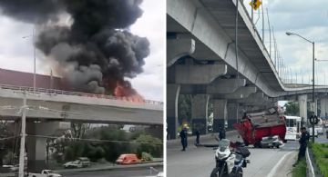 Mueren dos policías tras choque de camión; contenedor cayó y aplastó una camioneta | VIDEO