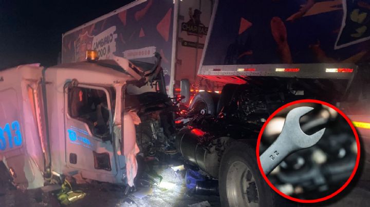Chocan tráileres en la autopista Monterrey-Saltillo; un mecánico murió aplastado